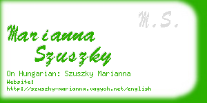 marianna szuszky business card